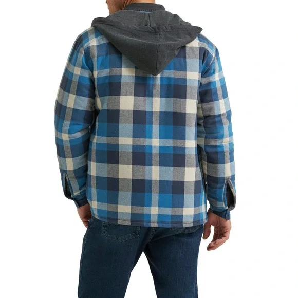 Wrangler Heavyweight Hooded Shirt Jacket Size S small NWT Work Casual Sport - Picture 2 of 5